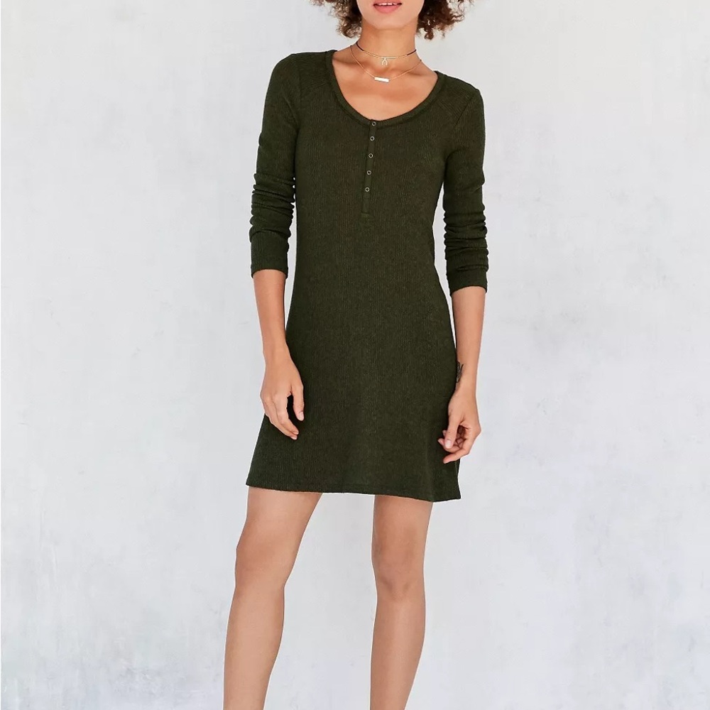 BDG Samual Cozy Henley long-sleeve mini dress from Urban Outfitters